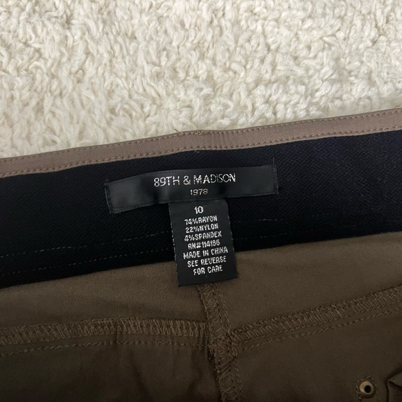 Women’s Size 10 89th & Madison Mocha Stretch Pants NWT - Picture 3 of 7